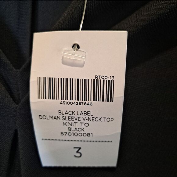 CHICO’S BLACK LABEL TOP NWT V Neck DOLMAN SLEEVES SIZE (3) XL 16 - Picture 4 of 10